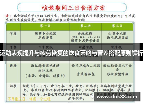 运动表现提升与疲劳恢复的饮食策略与营养搭配原则解析